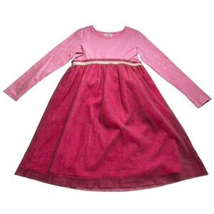 Hanna Andersson Pink and Metallic Gold Tulle Girls Dress Size 8